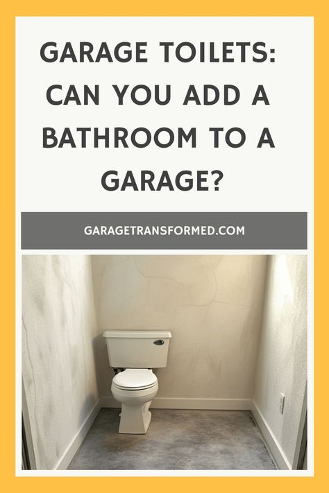 Garage Toilets: Can You Add a Bathroom to a Garage? Garage Conversion With Bathroom, No Plumbing Bathroom, Small Garage Bathroom Ideas, Adding Bathroom To Garage, Add Bathroom To Garage, Adding A Bathroom To A Garage, Bathroom In Garage Ideas, Adding A Bathroom To A House, Bathroom In Garage