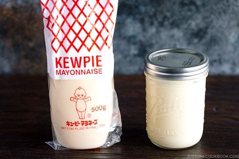 Whether you call it Japanese Mayonnaise or Kewpie Mayo, once you try it, you’ll never go back. Japanese Mayonnaise has a rich egg flavor, a tangy and sweet taste, and is creamier in both color and texture than standard mayonnaise. And just like any other Japanese creation, it scores high on the umami factor. #kewpiemayo #mayonnaise | Easy Japanese Recipes at JustOneCookbook.com Kewpie Mayonnaise Recipe, Japanese Mayonnaise Recipe, Japanese Mayonnaise, Kewpie Mayo, Kewpie Mayonnaise, Easy Japanese Recipes, Mayonnaise Recipe, Homemade Mayonnaise, Never Go Back