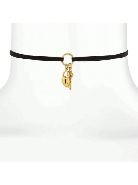 The key to your heart. A key holds the power to open up a gentle heart and let the greatest adventure begin. Dangling from a gold tone circle are a gold tone key and heart; its a simple reminder to keep ourselves and our circles loving and full of positive and peaceful energy. Take a basic look to the next level with this luscious, thin velvet choker. Its easy to make your current outfit a little extra. Our velvet choker secures safely with clamps. Makes a great revival fashion gift for any occasion. It makes a great wedding or Valentines Day gift. 12"Adj. Measurements: 12"L x 0.65"W x 1.37"H    1928 JEWELRY COLLECTION From the vaults of rich European capitals to the antique laden attics of old American estates, 1928 Jewelry has created modern replicas of the most beautiful, exquisite vint Peaceful Energy, Chic Fashionista, 1928 Jewelry, Vintage Inspired Jewelry, Velvet Choker, Heart And Key, Black Choker, Gold Dipped, Watches Women Fashion