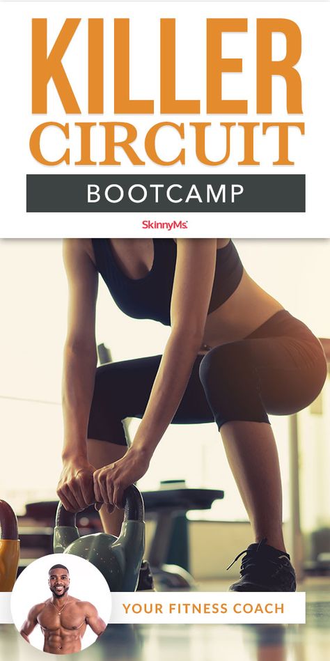 The killer circuit bootcamp is a high-intensity training session that will keep you burning fat all day long. Bootcamp Workout Plan Circuit Training, Burn Bootcamp Workouts, Bootcamp Workout Plan, Bootcamp Workout, Best Workout For Women, Exercise Challenge, 6 Pack Abs Workout, Pe Ideas, Crunches Workout