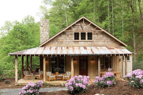 17 House Plans with Porches | Southern Living Rustic Cabin Exterior, Rustic Cabin Plans, Retirement House Plans, Log Cabin Plans, Retirement House, Southern Living House Plans, Rustic House Plans, Porch House Plans, Cabin Exterior