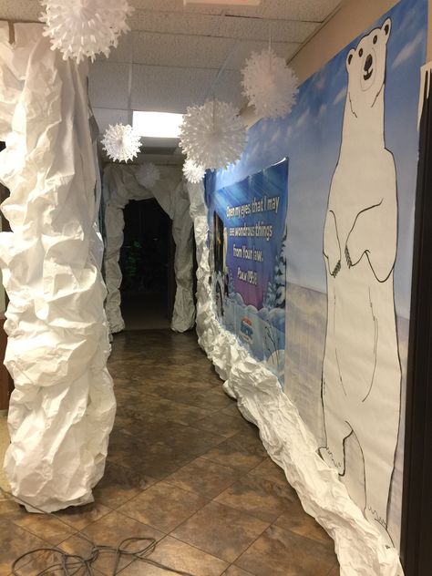 Operation Arctic VBS, Community Bible Church, Irving,Tx Arctic Room Decor, Arctic Classroom Transformation, Arctic Classroom Decor, Operation Arctic Vbs Decorations, Arctic Vbs Decorations, Igloo Diy, Wildlive Vbs, Arctic Decorations, Operation Arctic Vbs