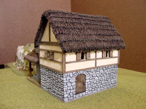 Medieval Farm, Rustic Houses, Hirst Arts, Warhammer Terrain, Wooden House, Blacksmithing, Gingerbread House, Rustic House, Bird House