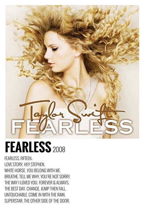 taylor swift second album. minimalist poster. Taylor Swift Fearless Album, Fearless Album, Colbie Caillat, Music Poster Ideas, Taylor Swift Fearless, Estilo Taylor Swift, Taylor Swift Music, You Belong With Me, Taylor Swift Posters