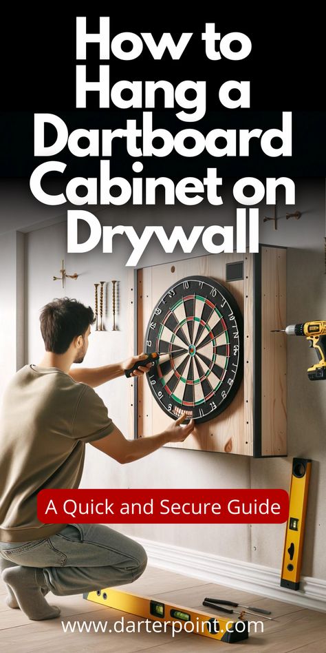 Learn how to hang a dartboard cabinet on drywall safely and securely with our quick guide. Discover the best techniques for ensuring your dartboard is perfectly positioned and stable. Visit now for more tips! #DartboardCabinet #HomeGames #DIYProjects Cord Concealer, Dartboard Cabinet, Dart Tips, Electronic Dart Board, Dart Board Cabinet, Dart Accessories, How To Hang, Dart Board, Stud Walls