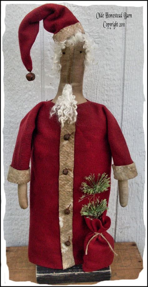 Primitive Christmas Patterns, Primitive Santas, Prim Crafts, Primitive Santa, Saint Nick, Santa Patterns, Country Stuff, Country Christmas Decorations, Prim Decor