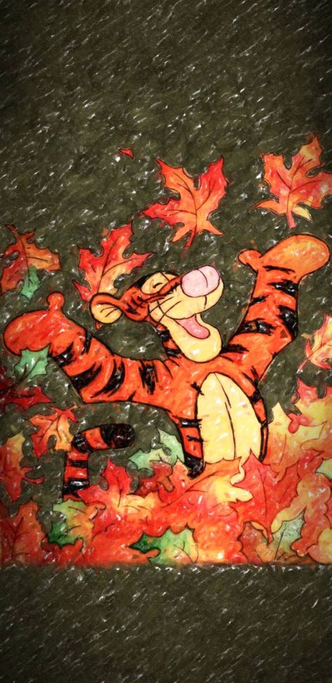 Tigger Wallpaper, Thanksgiving Wallpaper Iphone November, Tigger Halloween, Disney Thanksgiving, Mickey Mouse Illustration, Autumn Leaves Wallpaper, November Wallpaper, Thanksgiving Wallpaper, Cute Fall Wallpaper