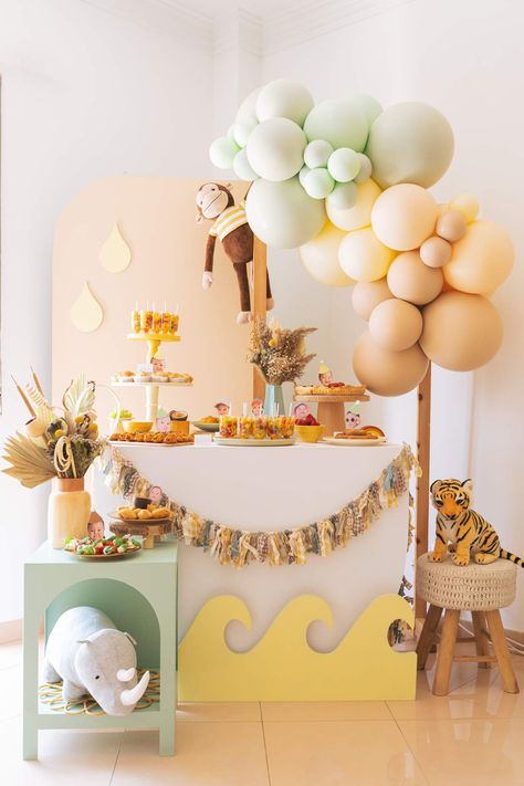 Noah's Ark Birthday Party | CatchMyParty.com Noah's Ark Party Decorations, Noah's Ark Birthday Party Ideas, Noah's Ark Birthday Party, Noahs Ark Decorations, Noahs Ark Party, Noahs Ark Baby Shower, Birthday Plans, 1 Samuel, Noah S Ark