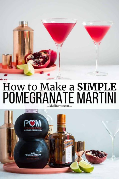 Pomegranate martinis are a sweet-tart punch cocktail. Made with pomegranate juice, vodka and orange liqueur this martini recipe comes together in minutes. Cheers! Pomegranate Drinks Cocktails, Pomegranate Drinks, Pom Juice, Pomegranate Vodka, Martini Recipes Vodka, Pomegranate Liqueur, Pomegranate Cocktails, Vodka Recipes Drinks, Pomegranate Martini