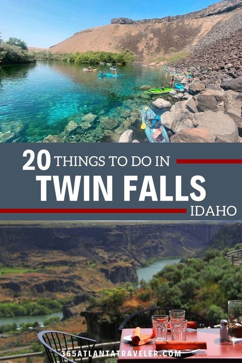 With outdoor activities galore, hot springs, waterfalls, parks, museums, restaurants, skiing, golfing, and more — there is plenty to do in Twin Falls, ID for every type of visitor. Here’s 20 things to do in Twin Falls that will get you outside and happy. Twin Falls Idaho, Twin Falls, Usa Travel, Hot Springs, Travel Usa, Idaho, Cool Places To Visit, Amazing Things, Outdoor Activities