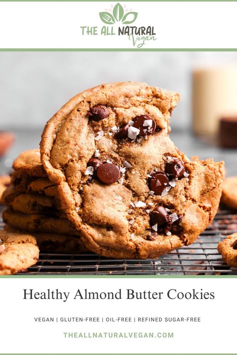 These delicious guilt-free vegan almond butter cookies are the ultimate healthy cookie recipe. They are made with clean and simple ingredients and are guaranteed to be a hit! This recipe is vegan, oil-free, gluten-free, and refined sugar-free. Vegan Nut Butter Cookies, Vegan Almond Butter Cookies, Healthy Almond Butter Cookies, Almond Butter Cookie Recipe, Healthy Cookie Recipe, Nut Butter Cookies, Almond Butter Chocolate, Healthy Cookie, Vanilla Bean Powder