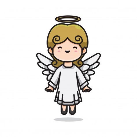 Character Flat Design, Cartoon Angel, Angel Cartoon, Angel Illustration, Cute Angel, Happy Merry Christmas, Character Flat, Character Cartoon, Angel Statues