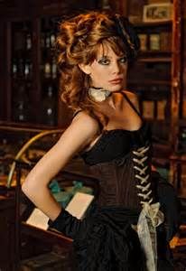 This is hot! Victorian Redhead, Saloon Hairstyles, Western Hairstyles, Saloon Girl Costumes, Old West Saloon, Hair Saloon, Saloon Girl, Western Hair, Steampunk Woman