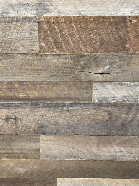 Each authentic reclaimed wood panel is unique and color tones may differ, giving you an authentic vintage look.. Reclaimed barnwood planks come in various lengths, from 12 to 46 inches, with 3, 4, and 5 inch widths giving your project a unique look.. A Hammer, Nails and a Tape Measure is all you need for installation, with no tricky adhesives to peel.. VINTAGE HARVEST RECLAIMED LUMBER 4-in x 4-ft Unfinished Reclaimed Wood Wall Plank (75-Pack, Covers 250-sq ft) in Brown | 646529G Wood Wall Covering, Distressed Wood Wall, Reclaimed Wood Paneling, Shiplap Wood, Cedar Walls, Wood Wall Design, Wood Plank Walls, Shed Interior, Wall Planks