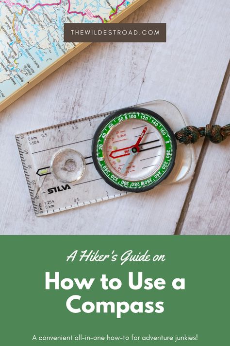 A Silva baseplate compass with a green and black bezel sits on a white wooden table next to a map. The Way Back Home, Compass Navigation, Compass Directions, Survival Skills Emergency Preparedness, Beginner Hiking, Map Symbols, Girl Scout Camping, Map Compass, Homeschool Geography