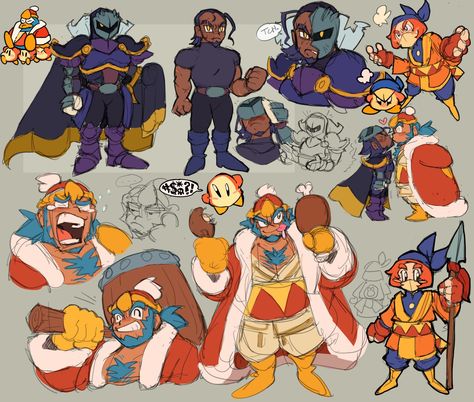 King Dedede Human, Human Meta Knight, Meta Knight Gijinka, Meta Knight X King Dedede, King Dedede Fanart, Meta Knight Human, All Kirby Characters, Meta Knight Fanart, Human Kirby