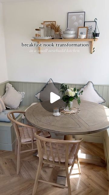 Morgan | UK Lifestyle Content Creator on Instagram: "Was waiting for the bench cushions to arrive before doing this but they are proving hard to find, v happy with this cheaper alternative and cushions though! 🧺🌟☕️ just need some art and bench cushions and we're done! So happy with the colour too. #transformation #newbuild #breakfastnook #kitchendecor #storagesolutions #storageideas #newbuildhome #homehacks 

🧺☕️ newbuild, Neptune, storage solutions, small home storage solutions, transformation, Neptune French grey, home transformation, breakfast nook, small kitchen, home hacks" Small Home Storage, V Happy, Lifestyle Content Creator, Home Transformation, Uk Lifestyle, Grey Home, Kitchen Seating, Home Storage Solutions, Lifestyle Content