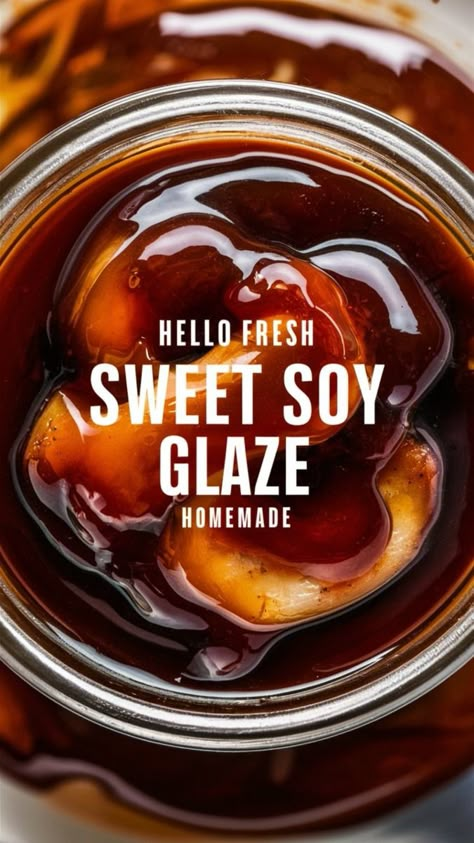 Add a touch of sweetness to your meals with this Hello Fresh Sweet Soy Glaze recipe. Perfect for drizzling over meats, vegetables, and more, it’s a versatile sauce you'll love. Easy Sweet And Spicy Sauce, Sweet Soy Glaze Recipe Hello Fresh, Sweet Soy Ginger Sauce, Sweet Sauce For Rice, Hawaiian Glaze Sauce, Hello Fresh Sweet Soy Glaze, Honey Soy Sauce Glaze, Homemade Soy Sauce Easy, Glaze Recipe For Meat