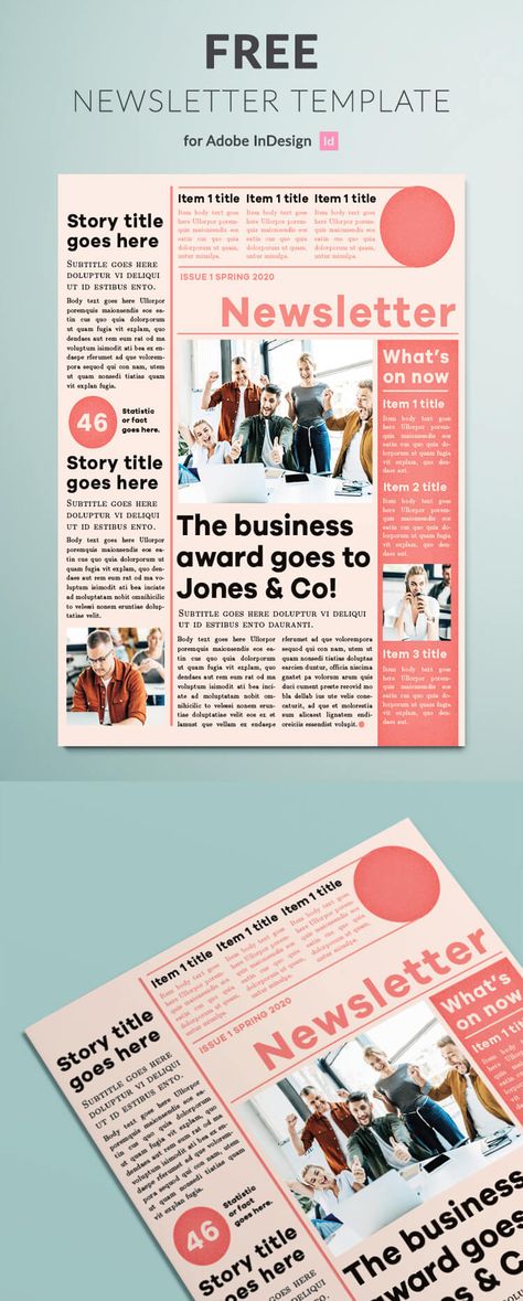 Modern Newsletter Template for InDesign | Free Download College Newsletter Design, Free Newsletter Template, Newsletter Design Layout Creative Ideas, Newsletter Ideas Templates, News Letter Ideas, Newsletter Design Layout Templates, Creative Newsletter Design, Newsletter Design Layout Creative, Newsletter Design Ideas