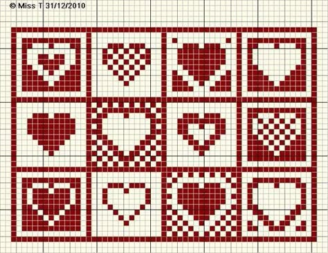 Cross Stitch Heart Pattern, Crochet Pour Halloween, Crochet Cross Stitch, Pixel Grid, Heart Cross Stitch, Square Crochet Pattern, Pixel Heart, Graph Crochet, Confection Au Crochet