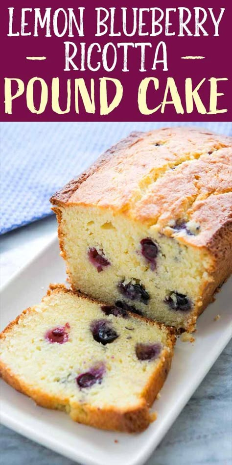 Lemon Blueberry Ricotta Bread, Baking With Ricotta Cheese, Desserts With Ricotta Cheese, Blueberry Ricotta Muffins, Ricotta Cheese Recipes Dessert, Riccota Cheese Recipes, Lemon Ricotta Cheese, Eggs Ricotta, Recipes With Ricotta Cheese