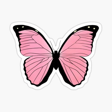 Cute and pretty pink butterfly sticker by Lonely Chiwawa Pink Butterfly Sticker, Butterfly Cake Topper, Butterfly Stickers, Single Stickers, Pop P, Butterfly Cake, Butterfly Printable, Butterfly Butterfly, Im A Barbie Girl