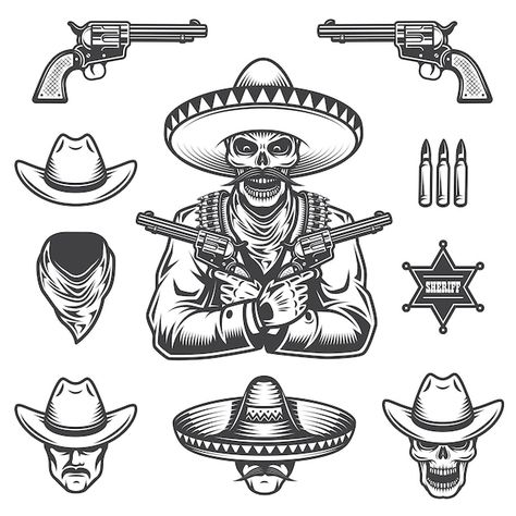 Mexican Art Tattoos, Aztec Tattoo Designs, Gangsta Tattoos, Mexican Culture Art, Western Tattoos, Barn Dance, Aztec Tattoo, Tattoo Templates, Cricut Png