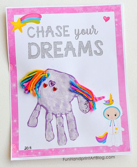 Super Cute Unicorn Handprint Posters - Fun Handprint Art Unicorn Handprint, Fingerprint Activities, Thumbprint Art, Template Craft, Kids Art Ideas, Footprint Craft, Unicorn Poster, February Crafts, Footprint Crafts