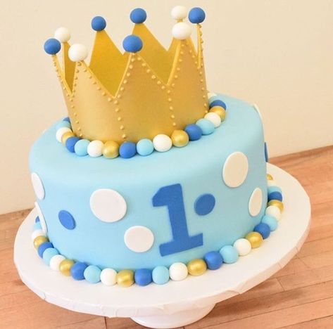 Little Prince Cake, Fondant Crown, Prince Cake, Boys 1st Birthday Cake, Baby Boy Birthday Cake, Fondant Bow, Prince Birthday, Prince Crown, Crown Cake