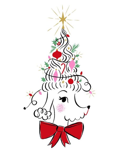 louise b. pretzel (@louisepretzel) • Instagram photos and videos Christmas Poodle, Poodle Drawing, Fancy Christmas, Ideas Navidad, Christmas Card Art, Christmas Illustration, Wonderful Time, Card Art, Happy Holidays