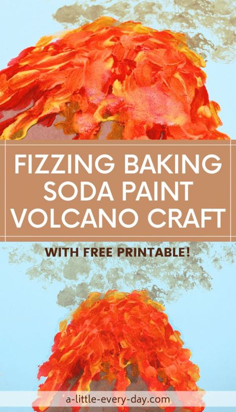 Preschool Volcano Craft, Volcano Crafts For Preschoolers, Volcanos For Preschool, Volcano Craft Preschool, Volcano Craft For Kids, Paint Volcano, Volcano Preschool, Easy Volcano, Volcano Craft