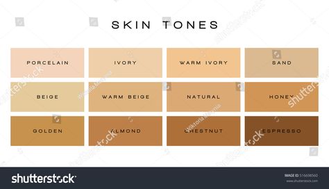 Skin Tone Color Chart, Colours In Hindi, Skin Tone Chart, Skin Color Chart, Skin Tone Color, Colors Chart, Light Brown Skin, White Skin Tone, Shingle Colors