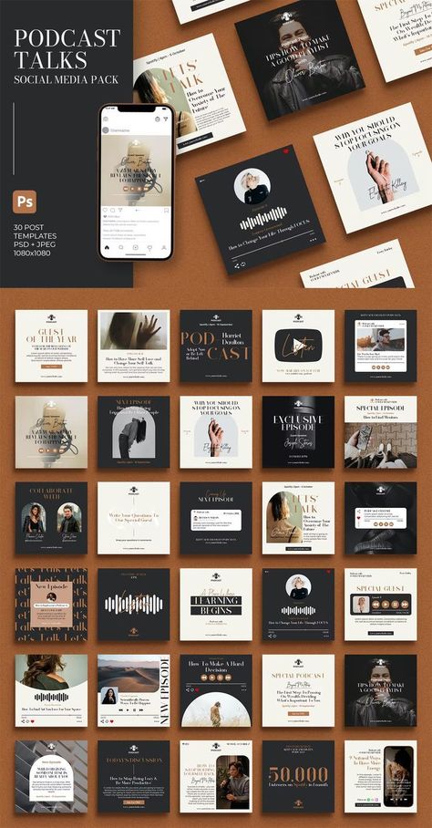 #Create_Canva_Templates #Podcast_Promotion #Instagram_Puzzle_Feed #Puzzle_Feed Instagram Feed Planner, App Promotion, Instagram Feed Layout, Design Podcast, Media Kit Template, Pin Template, Instagram Template Design, Instagram Grid, Instagram Frame Template