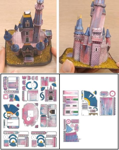 Cute Papercraft Templates, 3d Paper Art Templates Free Printable, Papercraft Printable Free Paper Models, 3d Paper Crafts Templates Free Printable, Paper Craft Diorama, 3d Paper Crafts Templates, Paper Castle Template, Paper Craft Templates Printable, Papercraft House