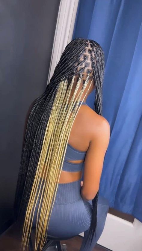 Pb&j Box Braids, Small Colored Knotless Box Braids, Small Knotless Braids Peekaboo Color, Smeduimknotless Braids, Peekaboo Knotless Braids Blonde, Knotless Box Braids Small Color, Small Knotless Braids Hairstyles With Color, Small Box Braids With Color, Black Small Knotless Braids