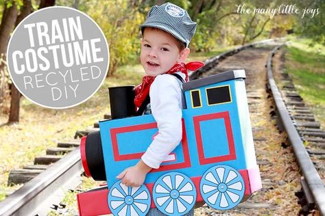 DIY Train Halloween Costume - The Many Little Joys Train Engineer Costume, Train Conductor Costume, Engineer Costume, Diy Train, Train Costume, Train Engineer, Silly Songs, Homemade Costume, Lego Birthday Party