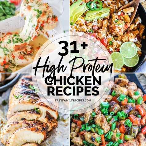 31+ High Protein Chicken Recipes · Easy Family Recipes Easy High Protein Chicken Recipes, Chicken Recipes High Protein Low Carb, Low Carb High Protein Meals Dinners Chicken Recipes, High Protein Meals With Rotisserie Chicken, High Protein Chicken Gyro, High Protein Chicken Salad, High Protein Chicken Recipes, Baked Chicken Cutlets, Chicken Bites Recipes