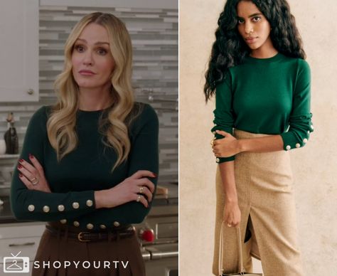 All American: Season 6 Episode 8 Laura's Button Sleeve Sweater Laura Baker, Monet Mazur, Escape The Night, Ribbed Hoodie, Lilly Singh, Housewives Of New York, 90 Day Fiance, Jennifer Hudson, Eva Longoria