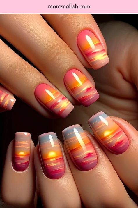 15 Multicolored Spring Nail Designs to Brighten Your Day Awesome Nail Art, Sienna Nails, Cancun Nails, Bright Nail Designs, Multicolored Nails, Beachy Nails, Latest Nail Designs, Wow Nails, Spring Nail Designs