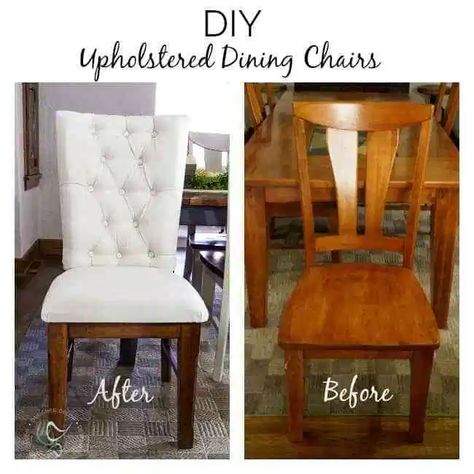 Upholstered Wood Dining Chairs |- Designed Decor Miniature Couch, Dining Chair Makeover, Dining Chairs Diy, Dining Chair Upholstery, Couch Diy, Reupholster Chair, Diy Dining, Reupholster Furniture, Upholstery Diy