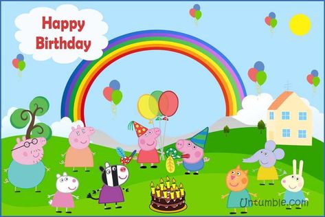 Discounted party supplies - Peppa Pig theme birthday party supplies Peppa Pig Theme Birthday, Peppa Pig Imagenes, Peppa Pig Happy Birthday, Peppa Pig Birthday Party Decorations, Peppa Pig Birthday Cake, Pig Birthday Cakes, Photo Cake Topper, Pony Birthday Party, Birthday Party At Home