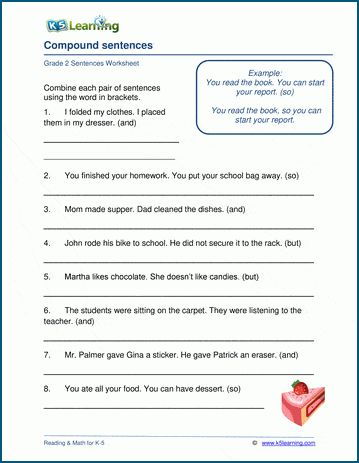 Compound Sentences Worksheets, Compound Subjects And Predicates, Worksheets Grade 2, Simile Worksheet, Simple And Compound Sentences, Sentence Fragments, Learn Reading, Compound Sentences, Sight Word Sentences