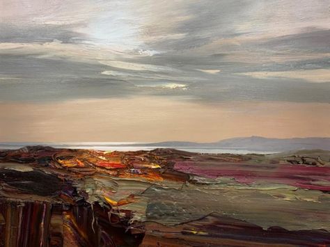 Abstract Beach Landscape Painting, Chris Bushe Paintings, Sublime Landscape Painting, British Landscape Painting, Landscape Paintings Scotland, Oil Landscape, Surreal Photos, Scottish Art, Watercolor Sunflower