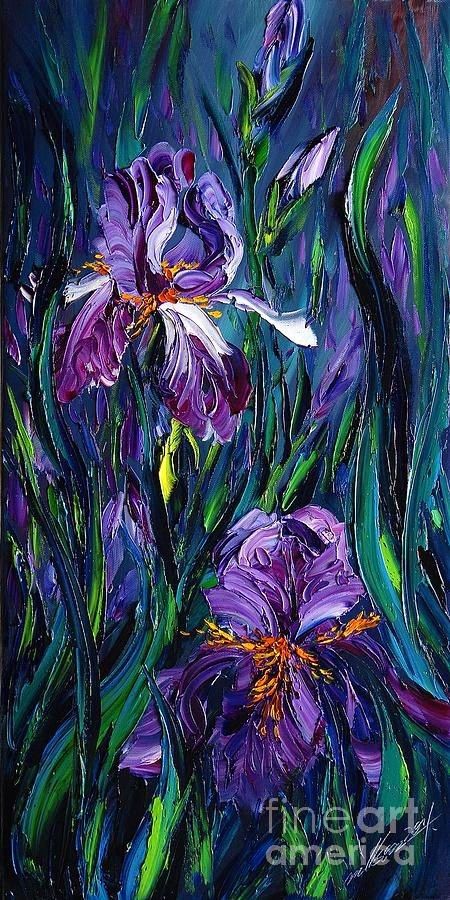 Iris Paintings, Monet Iris, Gilded Frame, Iris Art, Iris Painting, Palette Knife Art, Colorful Nature, Rennaissance Art, Art Student