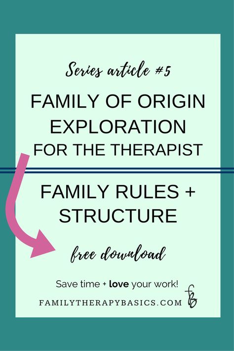 In the fifth article of the Family of Origin Exploration for the Therapist series, I cover the basics of family rules and structure, to help you assess your family's boundaries and invisible rules.  This post also includes a free download with a list of examples of invisible rules. Family Systems Theory, Family Of Origin, The Therapist, Clinical Social Work, Individual Counseling, Systems Theory, Art Therapist, Family Therapist, Family Systems