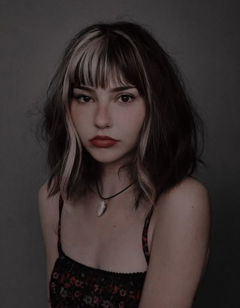 30 Best Block Dyed Hair You’ll Want to Try. #blockdyedhair #blockdyedhairshort #blockdyedhaircurly #blockdyedhairblonde Short Brown Hair With Color Underneath, Chunky Hair Color Ideas, French Bob Money Piece, Edgy Haircuts For Long Hair With Bangs, Black Hair With Different Color Bangs, Hair Color Underneath With Bangs, Asymmetrical Bleached Hair, Black Hair Color With Bangs, Hair Panels Colored