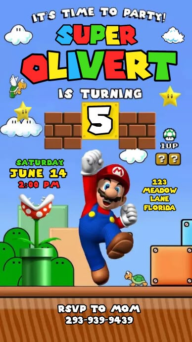 239+ Free Templates for 'Mario invitation' | PosterMyWall Super Mario Free, Super Mario Bros Party Ideas, Super Mario Brothers Birthday, Super Mario Invitation, Mario Brothers Birthday Party, Mario Bros Birthday Party Ideas, Birthday Party Invitations Free, Super Mario Bros Birthday Party, Mario E Luigi