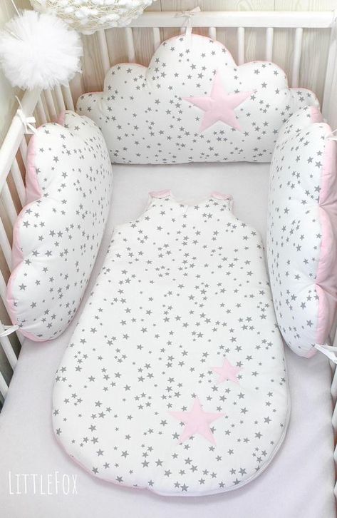 Cot Bumpers, Baby Cot Bumper, Baby Bumper, Cloud Cushion, Cot Bumper, Baby Pillow, Baby Sewing Projects, Baby Cot, Baby Bedding Sets