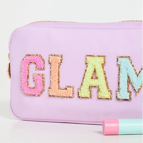 Stoney Clover Lane; beauty bag; travel bag; spring break; monogrammed bag; personalized pouch Clover Makeup, Letter Borders, Preppy Bags, Suitcase Organization, Stoney Clover Lane, Stoney Clover, Glam Bag, Small Pouch, Bags Aesthetic