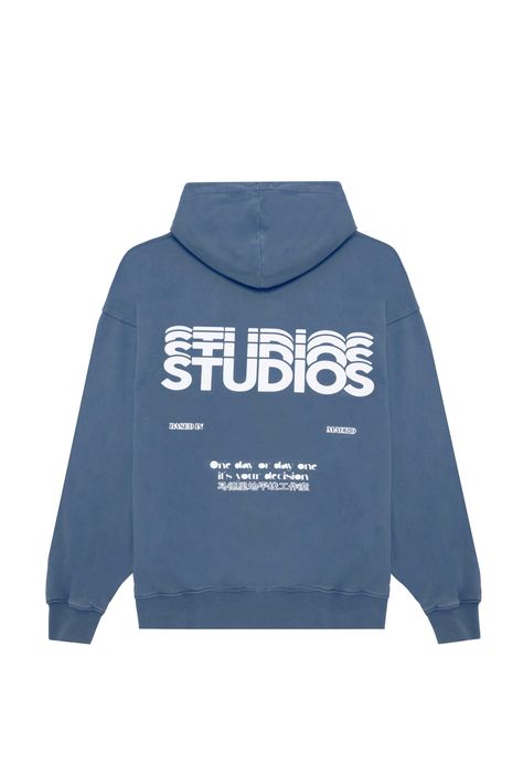 Heavyweight oversized washed steel blue hoodie. Screen printed in the front and in the back.100% cotton, made in Portugal and designed in Spain. Washed effect. Oversized fit.Made out of the finest materials by the best professionals taking care of every detail for you. ﻿Paolo is 184cm tall and wearing a size L. Trendy Graphic Hoodies, Back Hoodie Design, Cute Hoodie Ideas, Cool Sweatshirt Designs, Hoodie Ideas Design, Cool Hoodie Designs, Trendy Hoodie Designs, Graphic Hoodie Design, Blue Graphic Hoodie